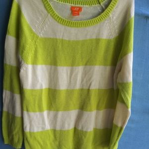 Joe Fresh Women's Size XL Green Ivory Striped Sweater B Tote